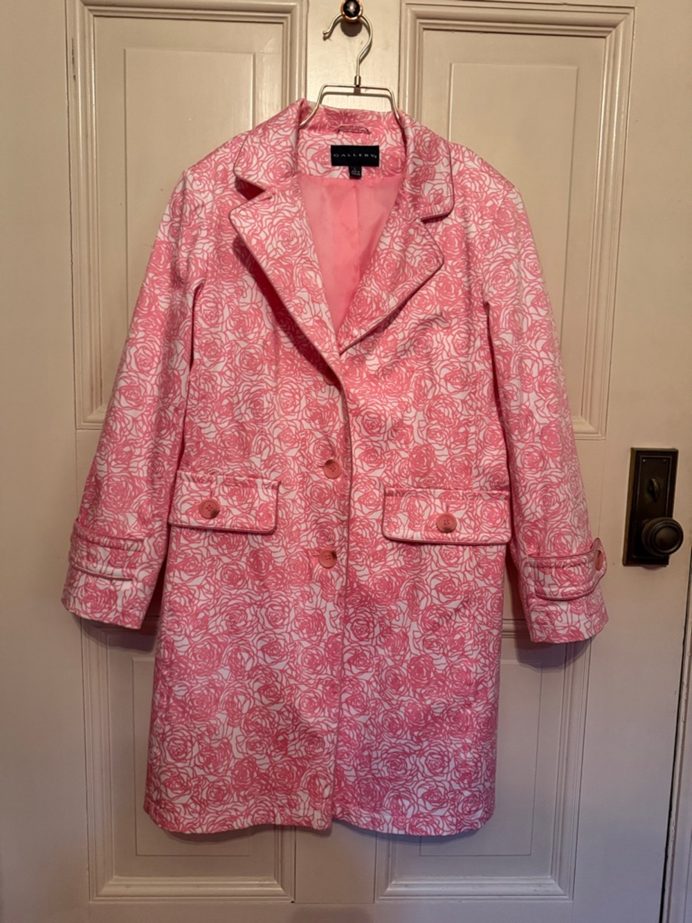 Gallery Pink Floral-Patterned Trench Coat - Picture 2 of 5
